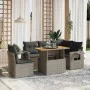 Set mit 6 Gartenmöbeln und Kissen synthetisches Rattangrau von vidaXL, Gartensets - Ref: Foro24-3271760, Preis: 404,82 €, Rab...