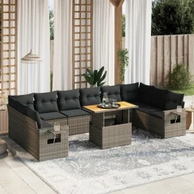 Garden sofa set 11 pieces and gray synthetic rattan cushions by vidaXL, Garden sets - Ref: Foro24-3271928, Price: 685,48 €, D...