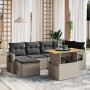 7-teilige Gartensofagarnitur mit grauen PE-Rattankissen von vidaXL, Gartensets - Ref: Foro24-3271858, Preis: 449,88 €, Rabatt: %