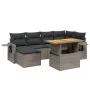 7-piece garden sofa set with gray PE rattan cushions by vidaXL, Garden sets - Ref: Foro24-3271858, Price: 450,86 €, Discount: %