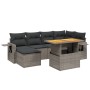 7-teilige Gartensofagarnitur mit grauen PE-Rattankissen von vidaXL, Gartensets - Ref: Foro24-3271858, Preis: 449,88 €, Rabatt: %