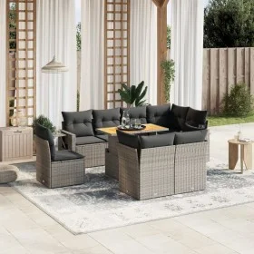 Garden furniture set 9 pieces and gray synthetic rattan cushions by vidaXL, Garden sets - Ref: Foro24-3271851, Price: 611,29 ...