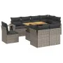Garden furniture set 9 pieces and gray synthetic rattan cushions by vidaXL, Garden sets - Ref: Foro24-3271851, Price: 611,29 ...