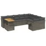 Garden sofa set 10 pieces with gray synthetic rattan cushions by vidaXL, Garden sets - Ref: Foro24-3271921, Price: 627,28 €, ...