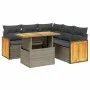 Garden sofa set with 6-piece synthetic rattan beige cushions by vidaXL, Garden sets - Ref: Foro24-3273958, Price: 419,52 €, D...