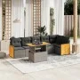 7-piece garden sofa set with gray PE rattan cushions by vidaXL, Garden sets - Ref: Foro24-3273972, Price: 469,33 €, Discount: %