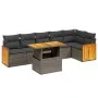 7-piece garden sofa set with gray PE rattan cushions by vidaXL, Garden sets - Ref: Foro24-3273972, Price: 469,33 €, Discount: %