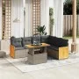 7-piece garden sofa set with gray PE rattan cushions by vidaXL, Garden sets - Ref: Foro24-3273979, Price: 469,33 €, Discount: %