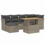 7-piece garden sofa set with gray PE rattan cushions by vidaXL, Garden sets - Ref: Foro24-3275482, Price: 439,88 €, Discount: %