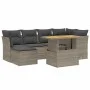 7-piece garden sofa set with gray PE rattan cushions by vidaXL, Garden sets - Ref: Foro24-3275482, Price: 445,67 €, Discount: %