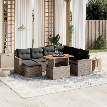Set mit 8 Gartensofas und Kissen synthetisches Rattangrau von vidaXL, Gartensets - Ref: Foro24-3275608, Preis: 500,40 €, Raba...