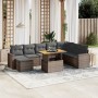 9-teiliges Gartenmöbel-Set und Kissen synthetisches Rattangrau von vidaXL, Gartensets - Ref: Foro24-3275629, Preis: 567,01 €,...