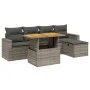 Gartenmöbel-Set, 6-teilig, mit grauen Polstern aus synthetischem Rattan. von vidaXL, Gartensets - Ref: Foro24-3275587, Preis:...