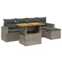 Gartenmöbel-Set, 6-teilig, mit grauen Polstern aus synthetischem Rattan. von vidaXL, Gartensets - Ref: Foro24-3275587, Preis:...