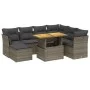 Garden sofa set 8 pieces and gray synthetic rattan cushions by vidaXL, Garden sets - Ref: Foro24-3275496, Price: 494,83 €, Di...