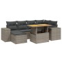 7-piece garden sofa set with gray PE rattan cushions by vidaXL, Garden sets - Ref: Foro24-3275930, Price: 471,57 €, Discount: %