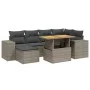 7-piece garden sofa set with gray PE rattan cushions by vidaXL, Garden sets - Ref: Foro24-3275930, Price: 479,70 €, Discount: %