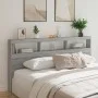 Bettkopfteil mit LED-Licht Sonomagrau 200x17x102 cm von vidaXL, Kopf- und Fußteile - Ref: Foro24-839222, Preis: 109,47 €, Rab...