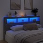 Cabecero de cama con luz LED gris Sonoma 200x17x102 cm