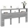 Bettkopfteil mit LED-Licht Sonomagrau 200x17x102 cm von vidaXL, Kopf- und Fußteile - Ref: Foro24-839222, Preis: 110,79 €, Rab...