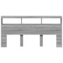 Bed headboard with LED light Sonoma gray 200x17x102 cm by vidaXL, Headboards and footboards - Ref: Foro24-839222, Price: 110,...