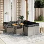 9-teiliges Gartenmöbel-Set und graue synthetische Rattankissen von vidaXL, Gartensets - Ref: Foro24-3270724, Preis: 569,32 €,...