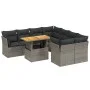 9-teiliges Gartenmöbel-Set und graue synthetische Rattankissen von vidaXL, Gartensets - Ref: Foro24-3270724, Preis: 569,32 €,...