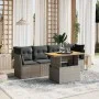 Juego de sofás jardín con cojines 5 pzas ratán sintético gris by vidaXL, Garden sets - Ref: Foro24-3270668, Price: 322,59 €, ...