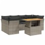 Set de sofás de jardín 7 piezas con cojines ratán PE gris de vidaXL, Conjuntos de jardín - Ref: Foro24-3270689, Precio: 454,6...