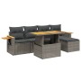 6-teiliges Gartenmöbel-Set und graue synthetische Rattankissen von vidaXL, Gartensets - Ref: Foro24-3273496, Preis: 380,64 €,...
