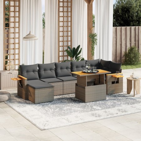 8-piece garden sofa set and gray synthetic rattan cushions by vidaXL, Garden sets - Ref: Foro24-3273629, Price: 508,22 €, Dis...