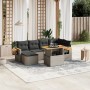 7-piece garden sofa set with gray PE rattan cushions by vidaXL, Garden sets - Ref: Foro24-3273622, Price: 450,70 €, Discount: %