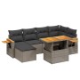 7-piece garden sofa set with gray PE rattan cushions by vidaXL, Garden sets - Ref: Foro24-3273622, Price: 450,70 €, Discount: %