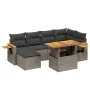 7-piece garden sofa set with gray PE rattan cushions by vidaXL, Garden sets - Ref: Foro24-3273622, Price: 459,32 €, Discount: %