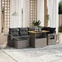 7-teiliges Gartensofa-Set mit grauen PE-Rattan-Kissen von vidaXL, Gartensets - Ref: Foro24-3275706, Preis: 456,12 €, Rabatt: %