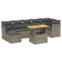 8-teiliges Gartensofa-Set und graue synthetische Rattankissen von vidaXL, Gartensets - Ref: Foro24-3275489, Preis: 494,83 €, ...