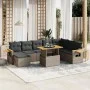 9-teiliges Gartenmöbel-Set und graue synthetische Rattankissen von vidaXL, Gartensets - Ref: Foro24-3273657, Preis: 565,99 €,...