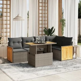 Garden sofa set with cushions 6 pieces beige synthetic rattan by vidaXL, Garden sets - Ref: Foro24-3273951, Price: 419,52 €, ...