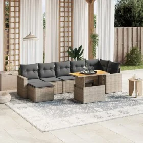 8-teiliges Gartensofa-Set und graue synthetische Rattankissen von vidaXL, Gartensets - Ref: Foro24-3271424, Preis: 504,73 €, ...