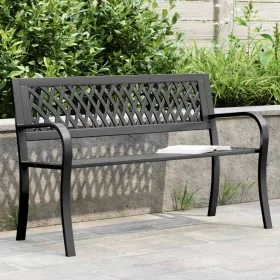 Banco de jardín acero negro 120 cm de vidaXL, Bancos de jardín - Ref: Foro24-366541, Precio: 111,74 €, Descuento: %