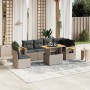 7-piece garden sofa set with gray PE rattan cushions by vidaXL, Garden sets - Ref: Foro24-3273545, Price: 467,40 €, Discount: %
