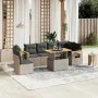 7-piece garden sofa set with gray PE rattan cushions by vidaXL, Garden sets - Ref: Foro24-3273545, Price: 468,68 €, Discount: %