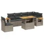 7-piece garden sofa set with gray PE rattan cushions by vidaXL, Garden sets - Ref: Foro24-3273545, Price: 468,68 €, Discount: %
