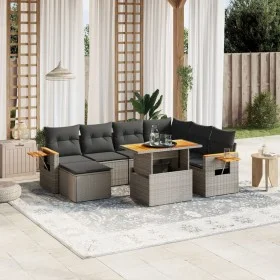 8-teiliges Gartensofa-Set und graue synthetische Rattankissen von vidaXL, Gartensets - Ref: Foro24-3273636, Preis: 510,32 €, ...