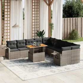 11-piece garden sofa set and gray synthetic rattan cushions by vidaXL, Garden sets - Ref: Foro24-3271949, Price: 685,48 €, Di...