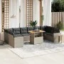 Set de sofás de jardín 11 pzas y cojines ratán sintético gris de vidaXL, Conjuntos de jardín - Ref: Foro24-3271487, Precio: 6...