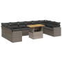 11-teilige Gartensofagarnitur und graue synthetische Rattankissen von vidaXL, Gartensets - Ref: Foro24-3271487, Preis: 679,87...