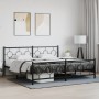 Estructura de cama cabecero y estribo metal negro 200x200 cm de vidaXL, Camas y somieres - Ref: Foro24-376251, Precio: 174,83...