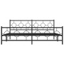 Estructura de cama cabecero y estribo metal negro 200x200 cm de vidaXL, Camas y somieres - Ref: Foro24-376251, Precio: 174,83...