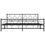 Estructura de cama cabecero y estribo metal negro 200x200 cm de vidaXL, Camas y somieres - Ref: Foro24-376251, Precio: 171,67...